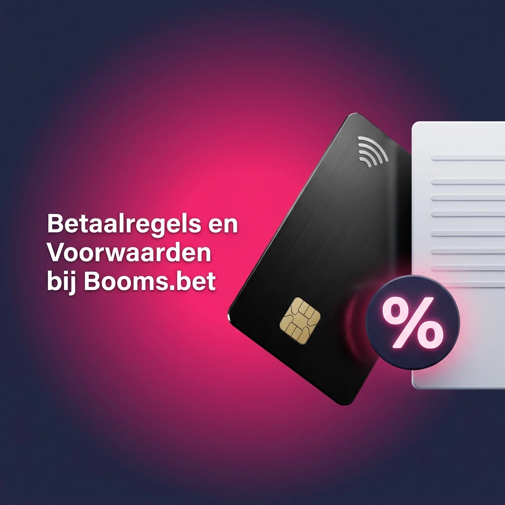 Booms.bet payment rules showing deposit limits, verification requirements, and transaction terms for Dutch players