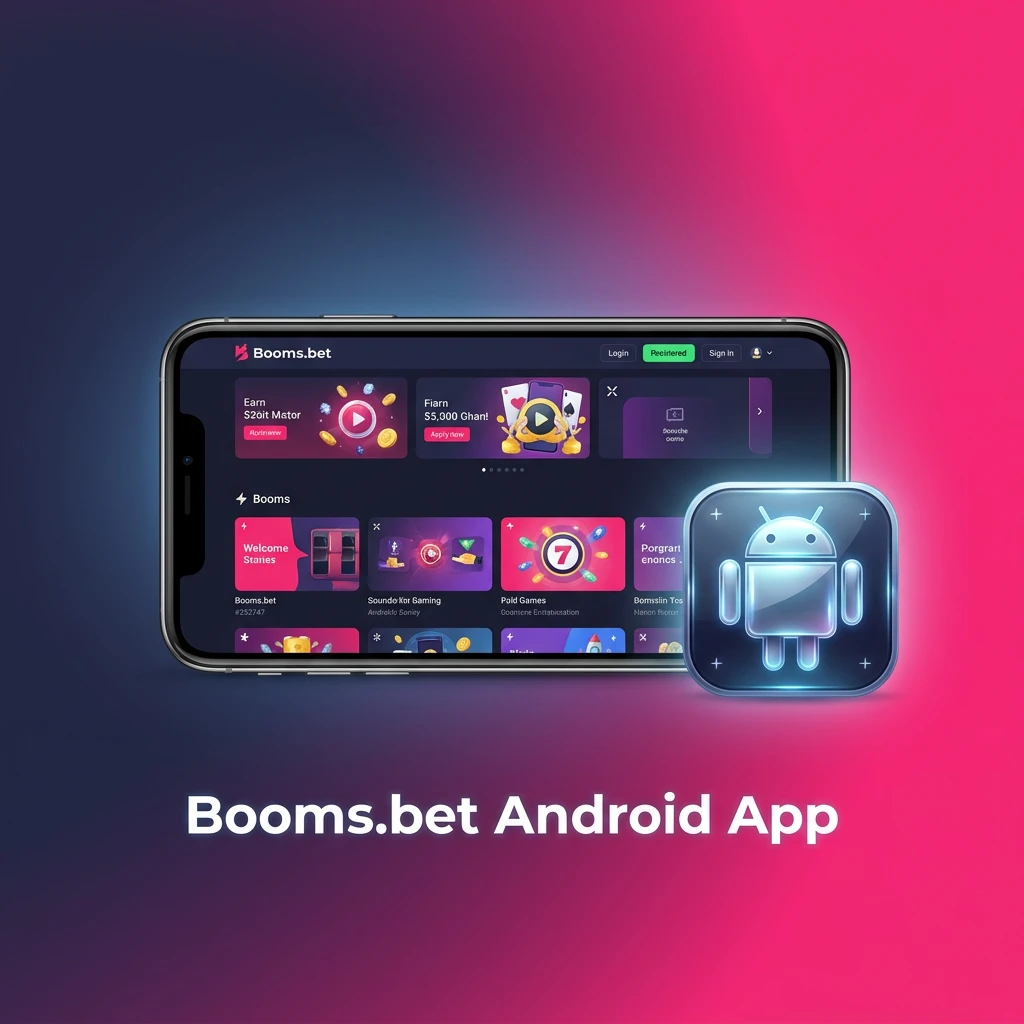 Booms.bet Android app APK download and installation steps on a mobile device screen