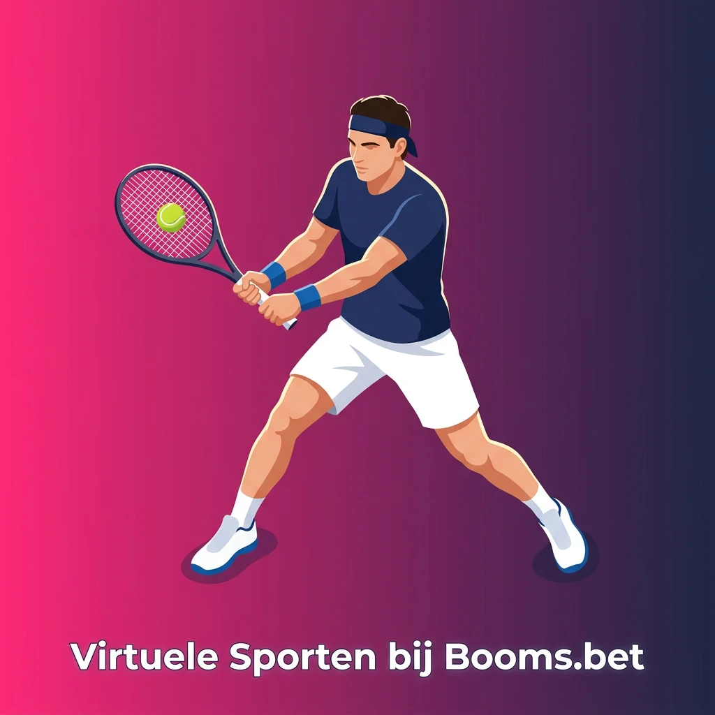 Virtual sports betting interface at Booms.bet showing football, horse racing, basketball, tennis, and motorsport simulations